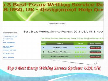 Top 3 Best Essay Writing Service Reviews USA,UK