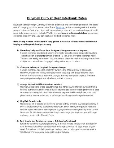 Convert Euro to Indian Rupee -Buy Euro,Sell Euro