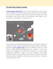 IVF with Frozen Embryo Transfer