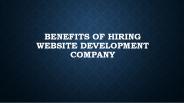 BENEFITS Of Hiring Website Development Company