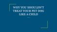 WHY YOU SHOULDN’T TREAT YOUR PET DOG LIKE A CHILD PowerPoint PPT Presentation