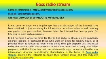 Boss radio stream