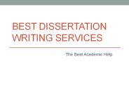 Best dissertation writing services