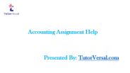 Accounting Assignment Help Is At Your Rescue!