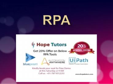 RPA Training in Chennai