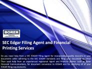 SEC Edgar Filing Agent and Financial Printing Services