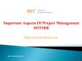 Important Aspects Of Project Management MITSDE PowerPoint PPT Presentation