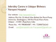 Infertility Centre in Udaipur Bhilwara Narayani Hospital
