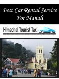 Best Car Rental Service For Manali PowerPoint PPT Presentation