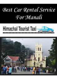 Best Car Rental Service For Manali