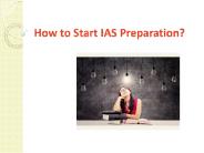 How to Start IAS Preparation?