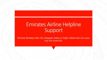 Emirates airline helpline support