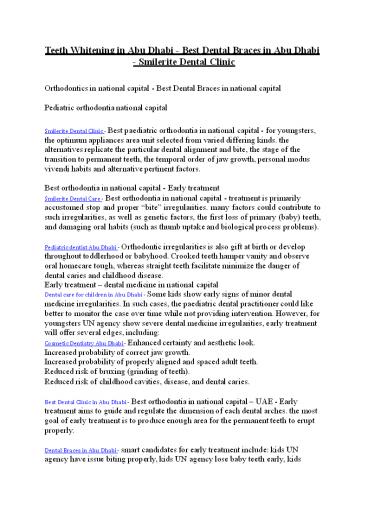 Teeth Whitening in Abu Dhabi - Best Dental Braces in Abu Dhabi - Smilerite Dental Clinic