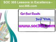 SOC 305 Lessons in Excellence--soc305.com