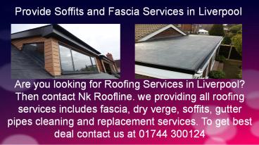 Provide Soffits and Fascia Services in Liverpool