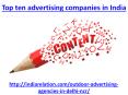 Get the best top ten advertising companies in India PowerPoint PPT Presentation
