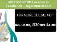 MGT 330 NERD Lessons in Excellence / mgt330nerd.com