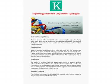 Litigation Support Services by Karasch & Associates