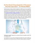 Do You Need A Neurologist Or A Movement Disorder Specialist? - Dr. Shivam Mittal PowerPoint PPT Presentation