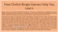 Free Online Bingo Games Help You Learn PowerPoint PPT Presentation