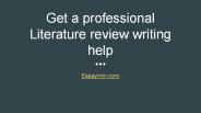 Get a professional Literature review writing help