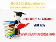 ECO 203 Education for Service--snaptutorial.com