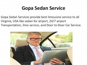 Sedan Service Vieginia