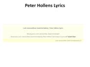 Peter Hollens Lyrics