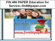 FIN 486 PAPER Education for Service--fin486paper.com