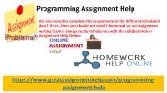 Complete programming assignment with the help of expert