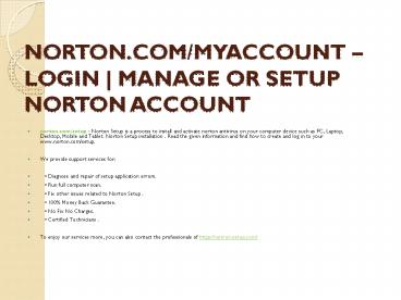 NORTON.COM/SETUP MANAGE  ACTIVATE YOUR NORTON