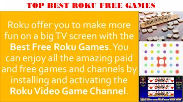 Stream Top Best Roku Games Channel Play Now