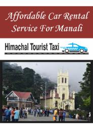 Affordable Car Rental Service For Manali