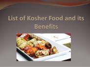 List of Kosher Food and its Benefits