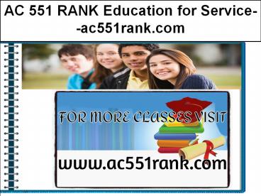 AC 551 RANK Education for Service--ac551rank.com