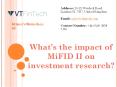 What’s the impact of MiFID II on investment research? | VT Fintech