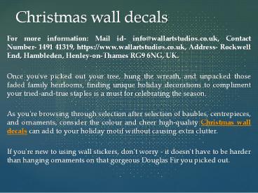 Christmas wall decals