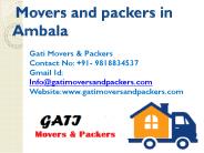 Movers and packers in Ambala
