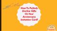How To Politely Decline Gifts On Your Anniversary Invitation Card PowerPoint PPT Presentation