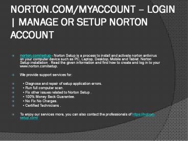 WWW,NORTON.COM/SETUP MANAGE AND  ACTIVATE ACCOUNT