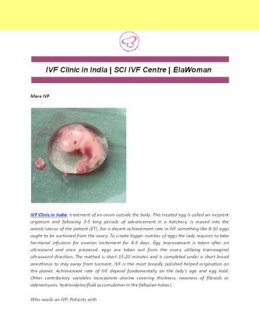IVF Clinic in India | SCI IVF Centre | ElaWoman