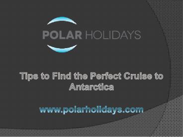 Tips to Find the Perfect Cruise to Antarctica