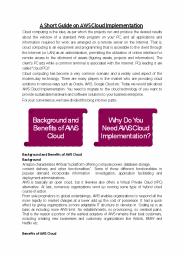 A Short Guide on AWS Cloud Implementation