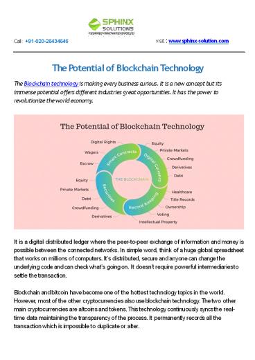 The Potential of Blockchain Technology