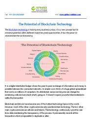 The Potential of Blockchain Technology PowerPoint PPT Presentation