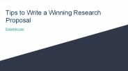 Tips to Write a Winning Research Proposal