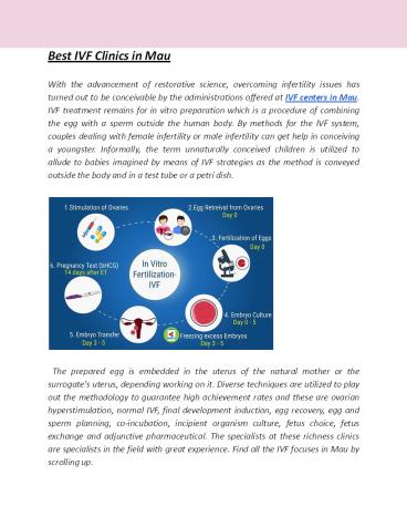 Best IVF Clinics in Mau