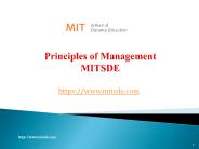 Principles Of Management MITSDE