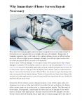 Why Immediate iPhone Screen Repair Necessary