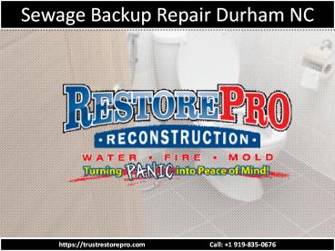 Sewage Backup Repair Durham NC